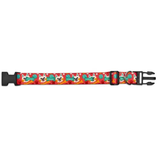 Hoppla Rambo Polyester Dog Collar Branded Flat